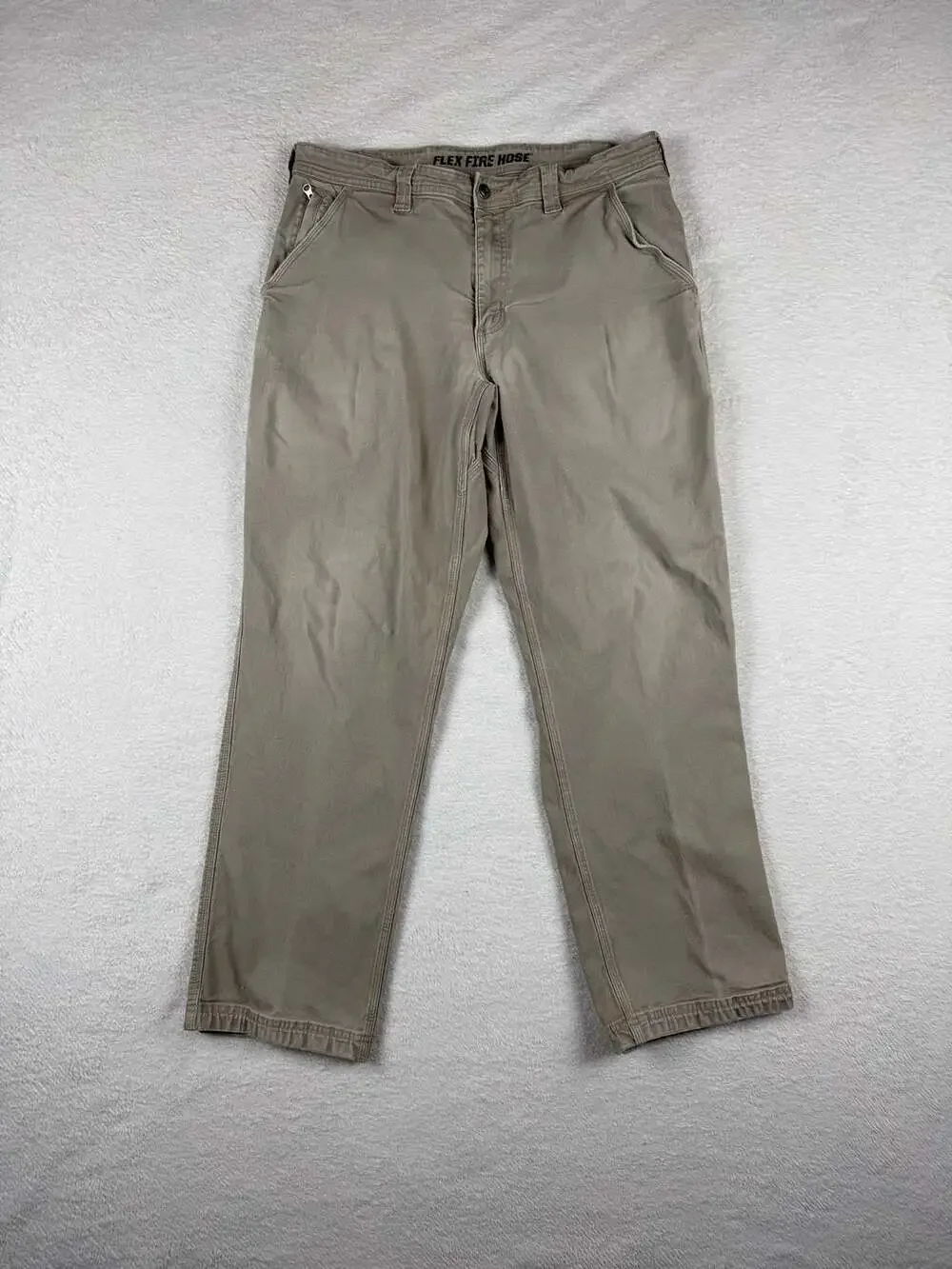 Duluth Trading Co. Flex Fire Hose Standard Fit Work Pants Tan 36x32